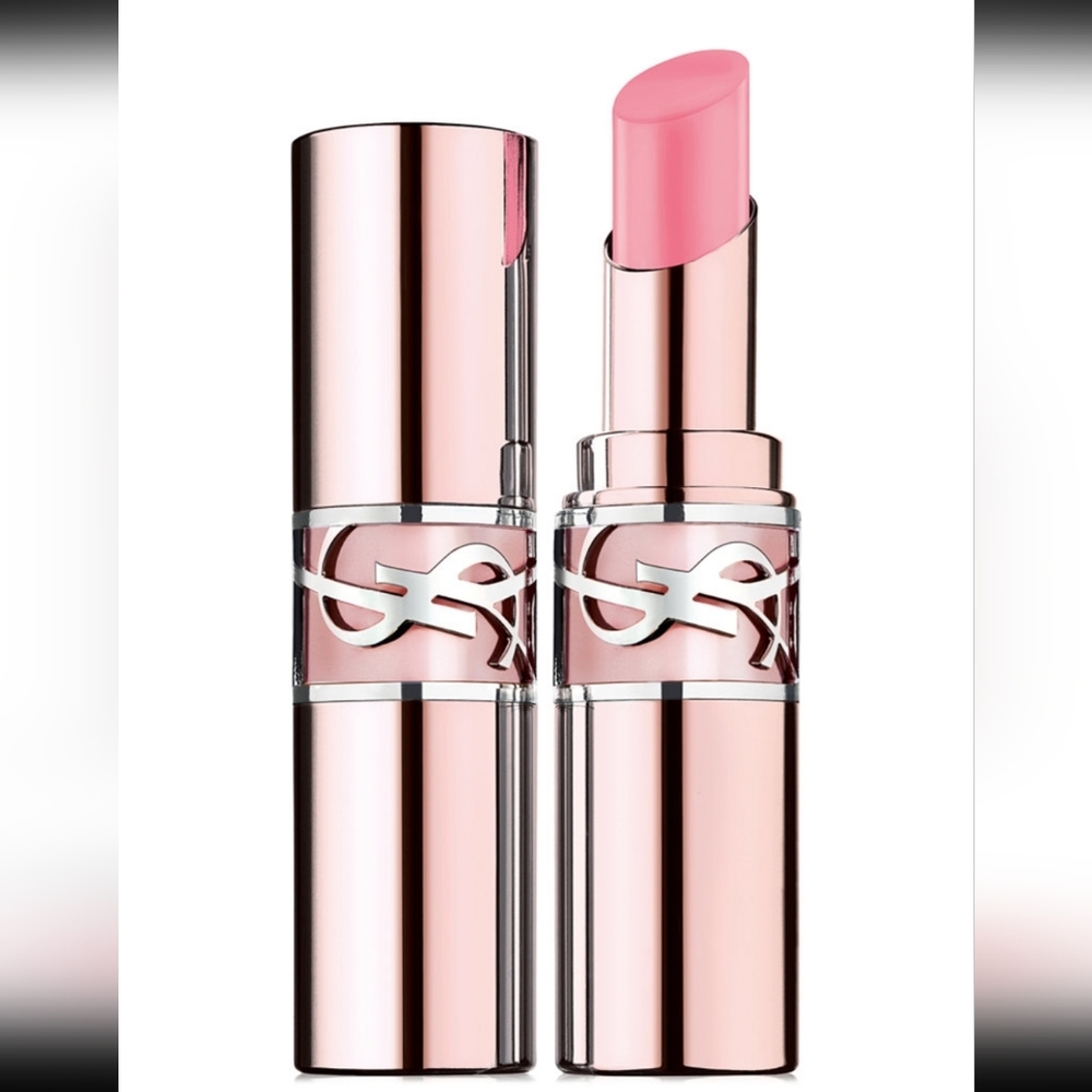 YSL Candy Glow Sheer Shine Color & Care Lip Balm: Pink Sunrise (1B), .10oz, NIB